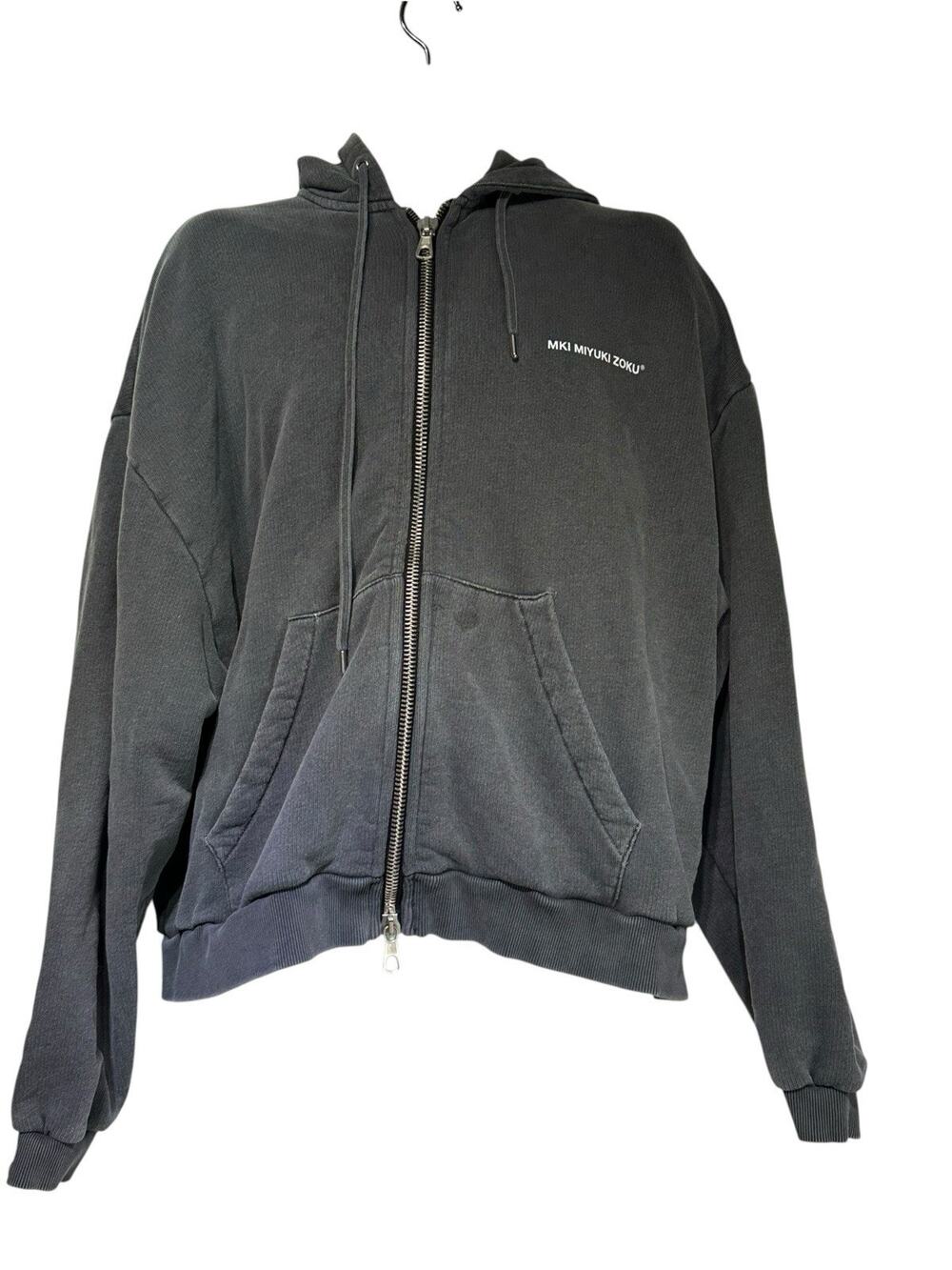 MKI Miyuki-Zoku Men's Gray Uniform Zip Hoodie Size XL